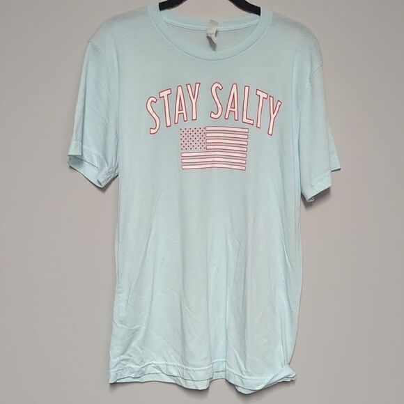 Stay Salty Blue Graphic Short Sleeve Shirt - Picture 1 of 5